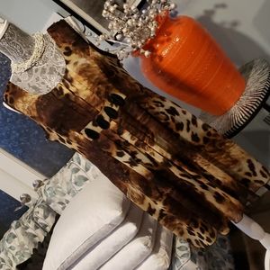 Leopard Polyester A-Line Dress